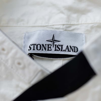Stone Island 巴拿馬有機尼龍短袖襯衫 象牙白7