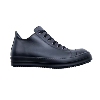 Rick Owens 主線 Ramones 低筒小牛皮 Black/black/black2