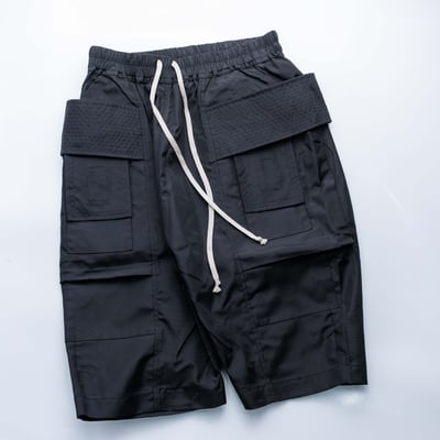 Rick Owens DRKSHDW CREATCH CARGO PODS 雙環短褲 黑3