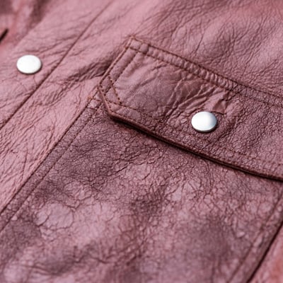 Rick Owens 主線 做舊破壞拼接皮外套 棕色8