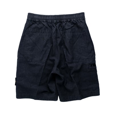 Stone Island Lino nylon Tela-tc 亞麻科技纖維短褲 黑2