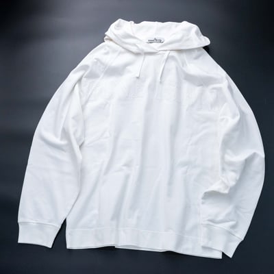 Stone Island 63355 刺繡logo帽T 白色3