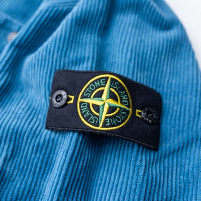 Stone Island 燈芯絨寬鬆襯衫外套 藍5