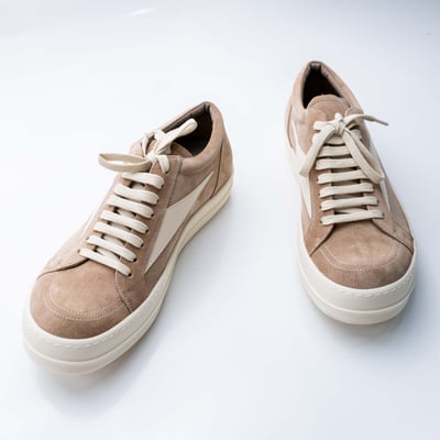 Rick Owens 主線 小牛皮 Vintage 麂皮低筒休閒鞋 淺棕色11