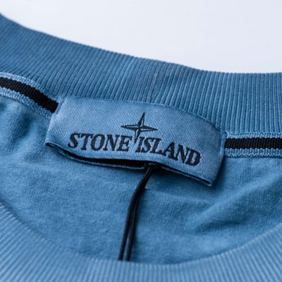 Stone Island 不均勻冷染短袖 塵藍色3