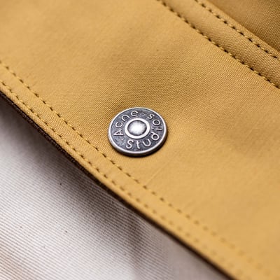 Acne Studios 皮領底特律寬短夾克 卡其8