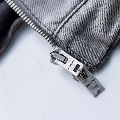 Acne Studios 羊皮皮領寬短版外套 灰4