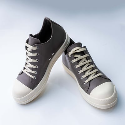 Rick Owens 主線 Ramones 白頭 小牛皮低筒 灰色4