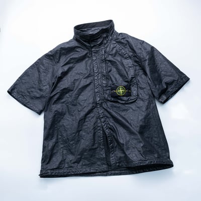 Stone Island 巴拿馬尼龍短袖襯衫 黑3
