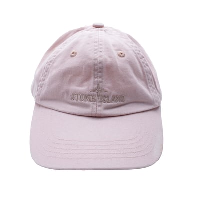 Stone Island 銀扣刺繡老帽 淡粉1
