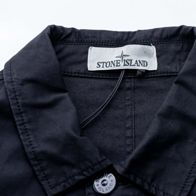 Stone Island 鈕扣工裝襯衫 黑4
