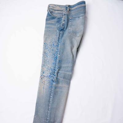 [ Amiri ] Crystal Painter Jeans 藍色水鑽牛仔褲3