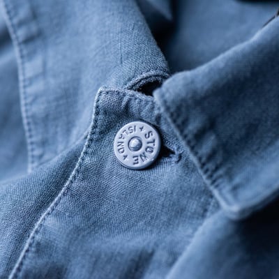 Stone Island Ghost 亞麻工作襯衫外套 石板藍6