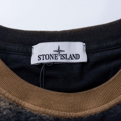 Stone Island 210T4 手噴短袖 卡其噴黑4