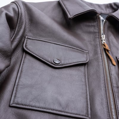 Neighborhood 皮夾克 棕色5