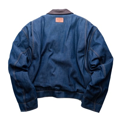 Acne Studios 羊皮皮領丹寧寬短外套 丹寧藍2