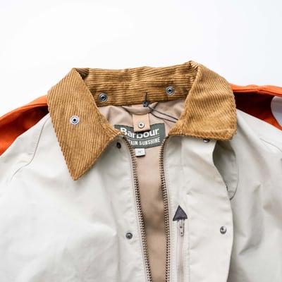 Barbour x Kaptain Sunshine Cruiser 翻領連帽外套 象牙白9