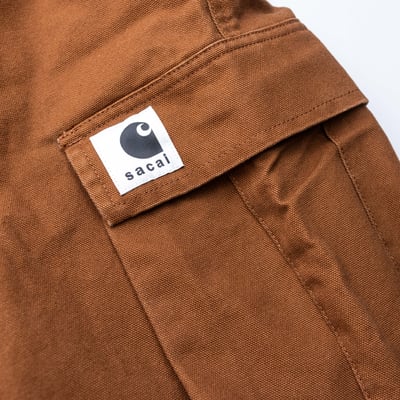 Sacai x Carhartt Duck 工作褲 咖啡色5