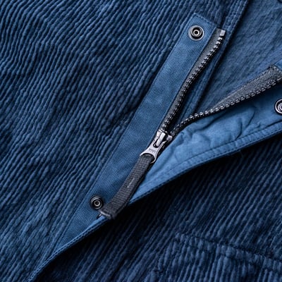 Stone Island 抓皺尼龍燈芯絨外套 深藍5