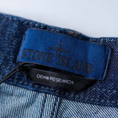 Stone Island 水洗丹寧標準長褲 水洗藍4