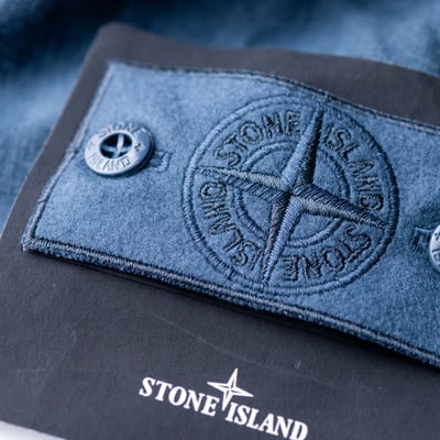Stone Island Ghost 亞麻工作襯衫外套 石板藍5