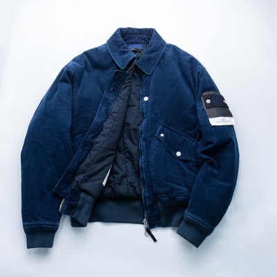 Stone Island 單寧系列 燈心絨羽絨寬短外套 藍3