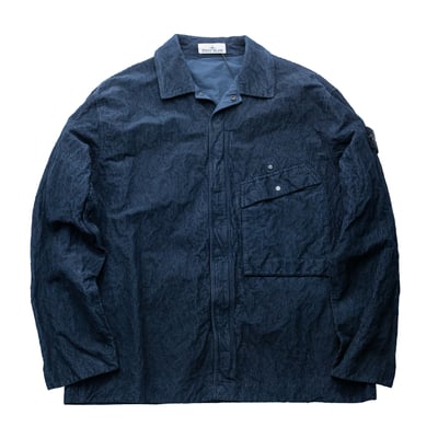 Stone Island 抓皺尼龍燈芯絨外套 深藍1