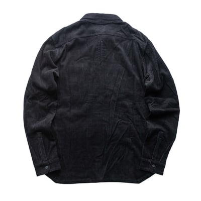Rick Owens 主線 Work shirt linen 燈芯絨工作襯衫 黑2
