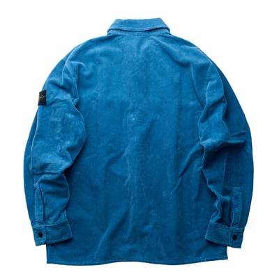 Stone Island 燈芯絨寬鬆襯衫外套 藍2