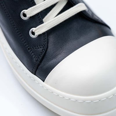 Rick Owens 主線 Ramones 作舊低筒皮鞋 黑色6