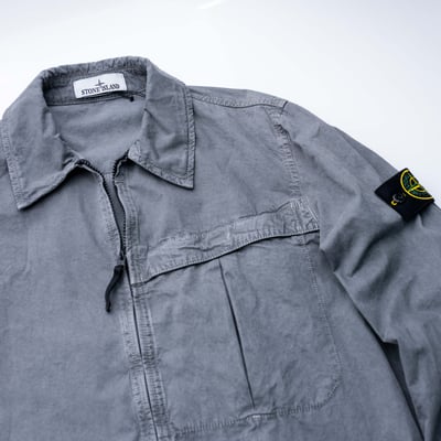 Stone Island 工作襯衫 水洗水泥灰9