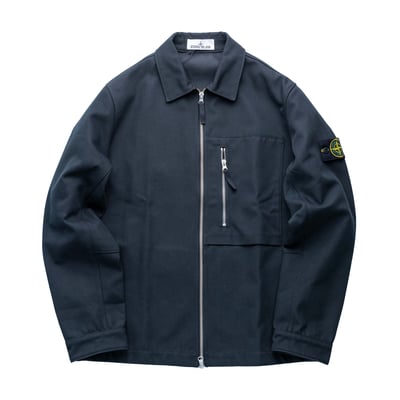Stone Island COTTON NYLON DRILL 斜紋襯衫外套 黑色1