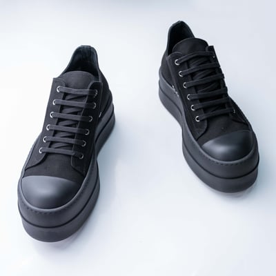 Rick Owens DRKSHDW Ramones Double Bumper 單寧厚底 全黑4