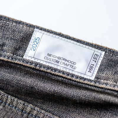 Neighborhood 寬版破壞水洗牛仔褲 黑5