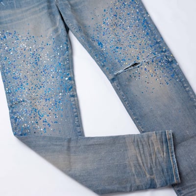 [ Amiri ] Crystal Painter Jeans 藍色水鑽牛仔褲6