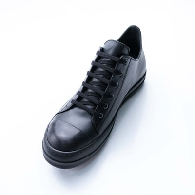 Rick Owens 主線 Ramones 低筒小牛皮 Black/black/black4