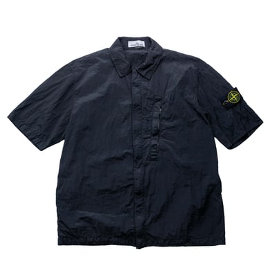 Stone Island 金屬尼龍短袖襯衫 黑1