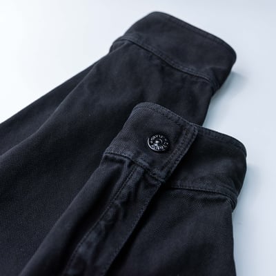 Stone Island 巴拿馬棉鈕扣襯衫外套 黑5