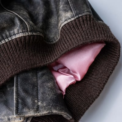 Acne Studios 牛皮作舊飛行外套 黑4