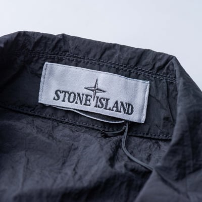 Stone Island 金屬尼龍短袖襯衫 黑6