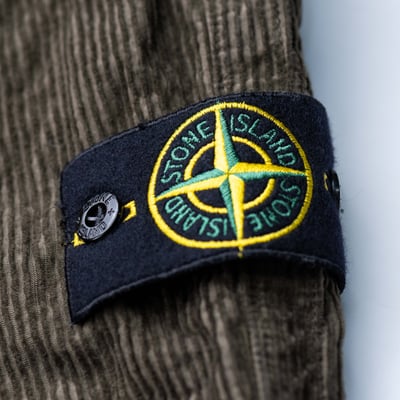 Stone Island 抓皺尼龍燈芯絨放鬆長褲 軍綠5