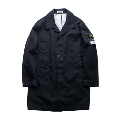 Stone Island Raso Gommato 3L 中長版大衣 黑1