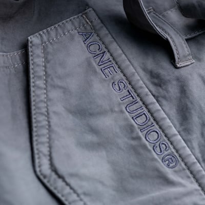 Acne Studios 染色織帶工裝寬鬆長褲 中灰色7