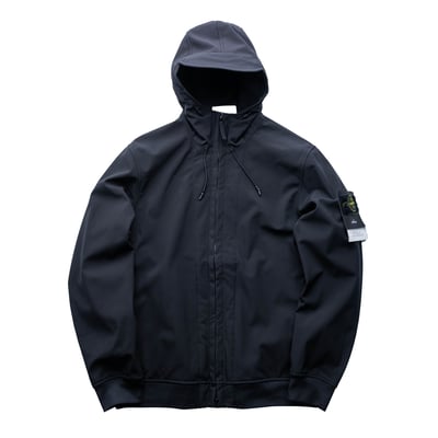 Stone Island Soft shell 刷絨連帽軟殼外套 黑1