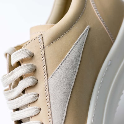 Rick Owens 主線 Vintage 低筒 小牛皮 奶茶色6