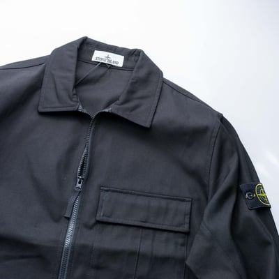 Stone Island 巴拿馬棉重磅襯衫外套 黑3