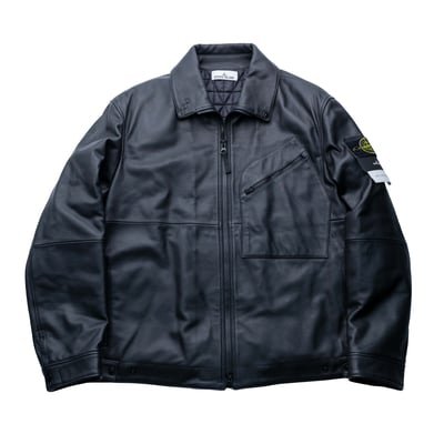 Stone Island 皮外套 黑1