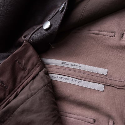 Rick Owens 主線 Tyrone 皮長褲 棕色7