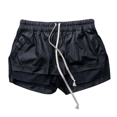 Rick Owens 主線 Fog Boxer 女款尼龍熱褲 黑1