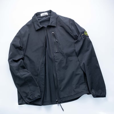 Stone Island 拉鍊襯衫外套 黑色3